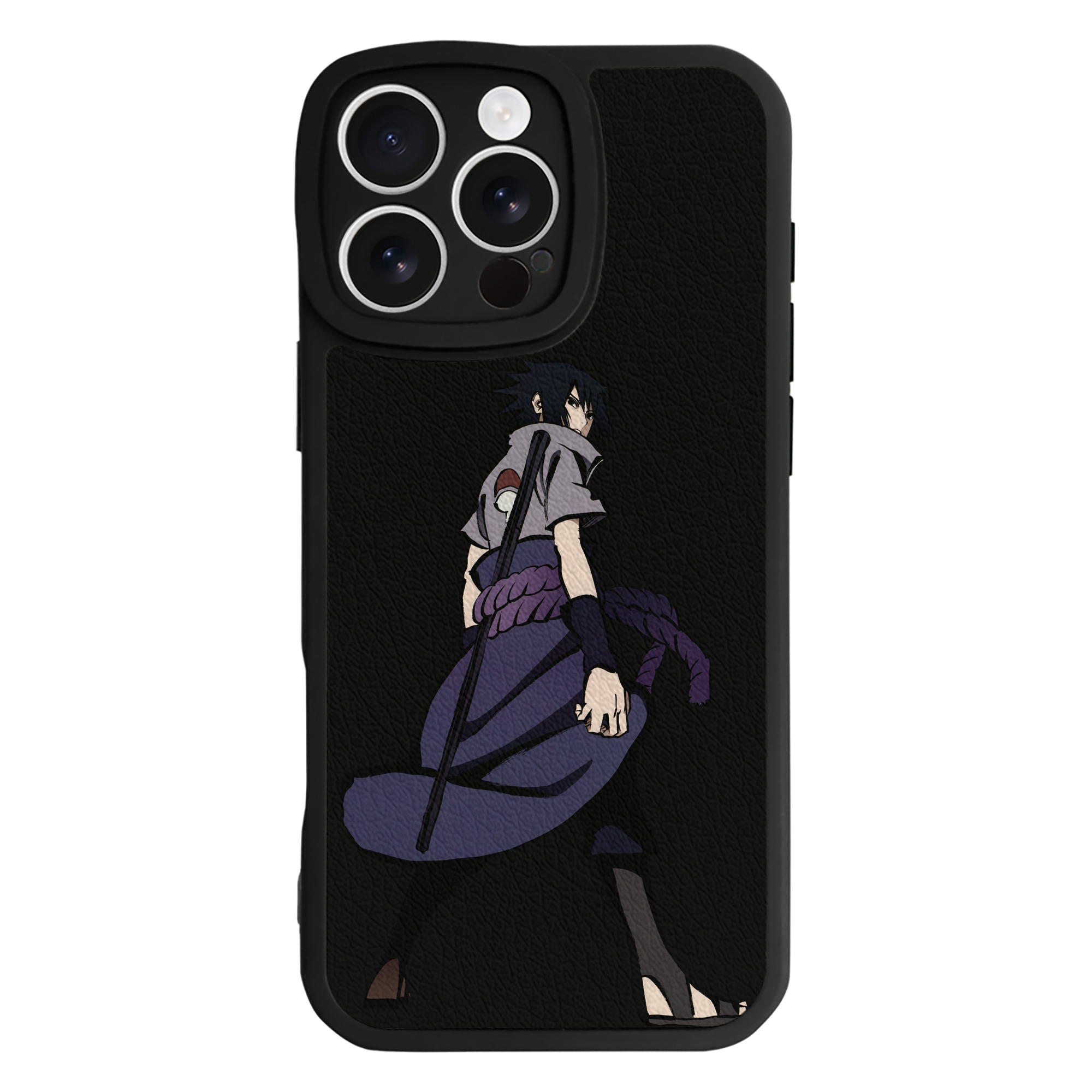 （画像用） NARUTO -ナルト- うちは サスケ Uchiha Sasuke 【iPhone 16シリーズ対応】シリコンスマホケース（レザー調） 材質：シリコン